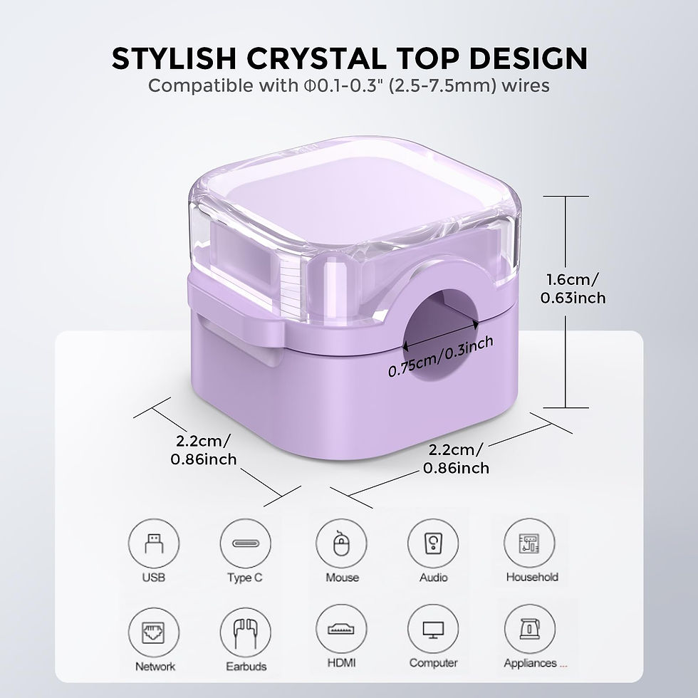 Thumbnail: AhaStyle Magnetic Cable Organizer, 6-Pack, Adjustable Cord Holders, Lavender