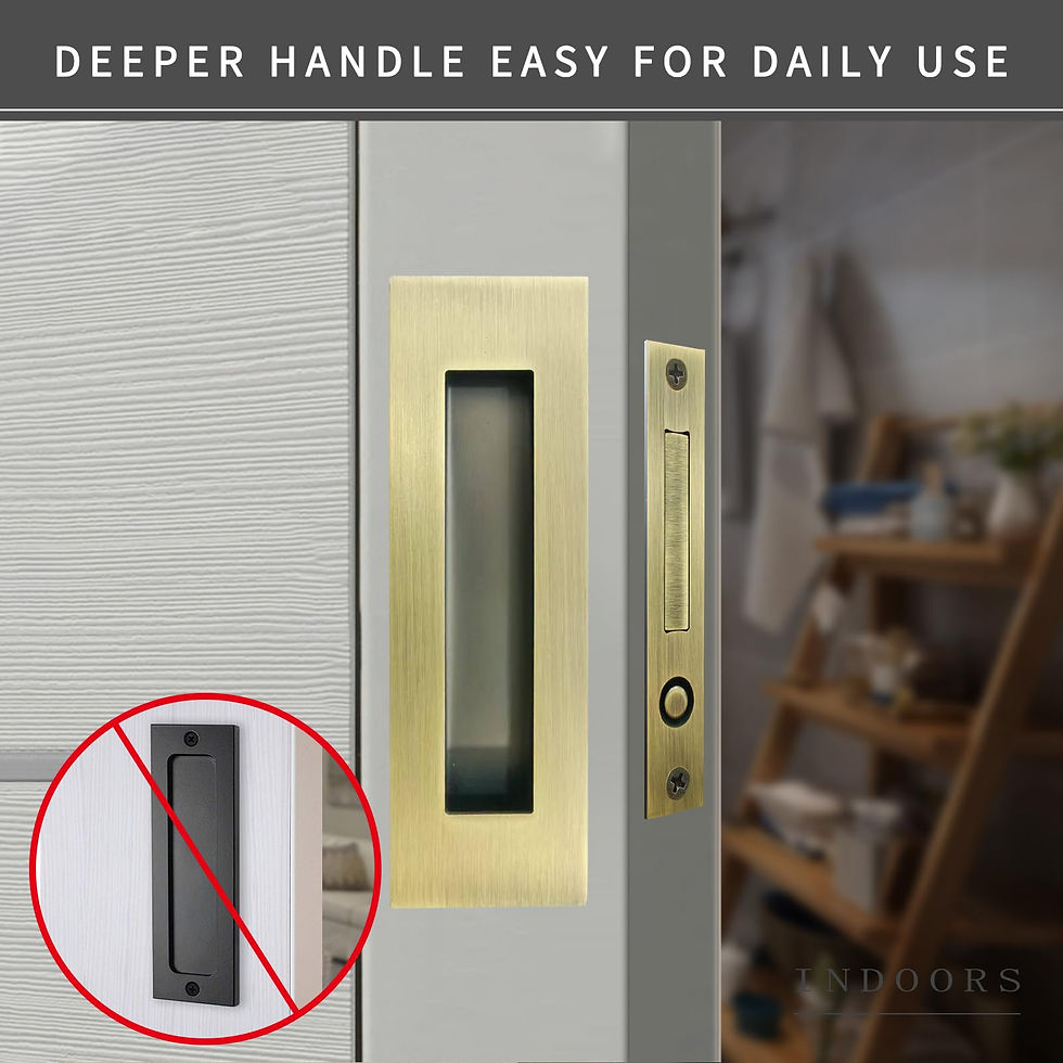 Thumbnail: Recessed Flush Pulls with Pull Antique Brass - Closet Door Handles Hardware