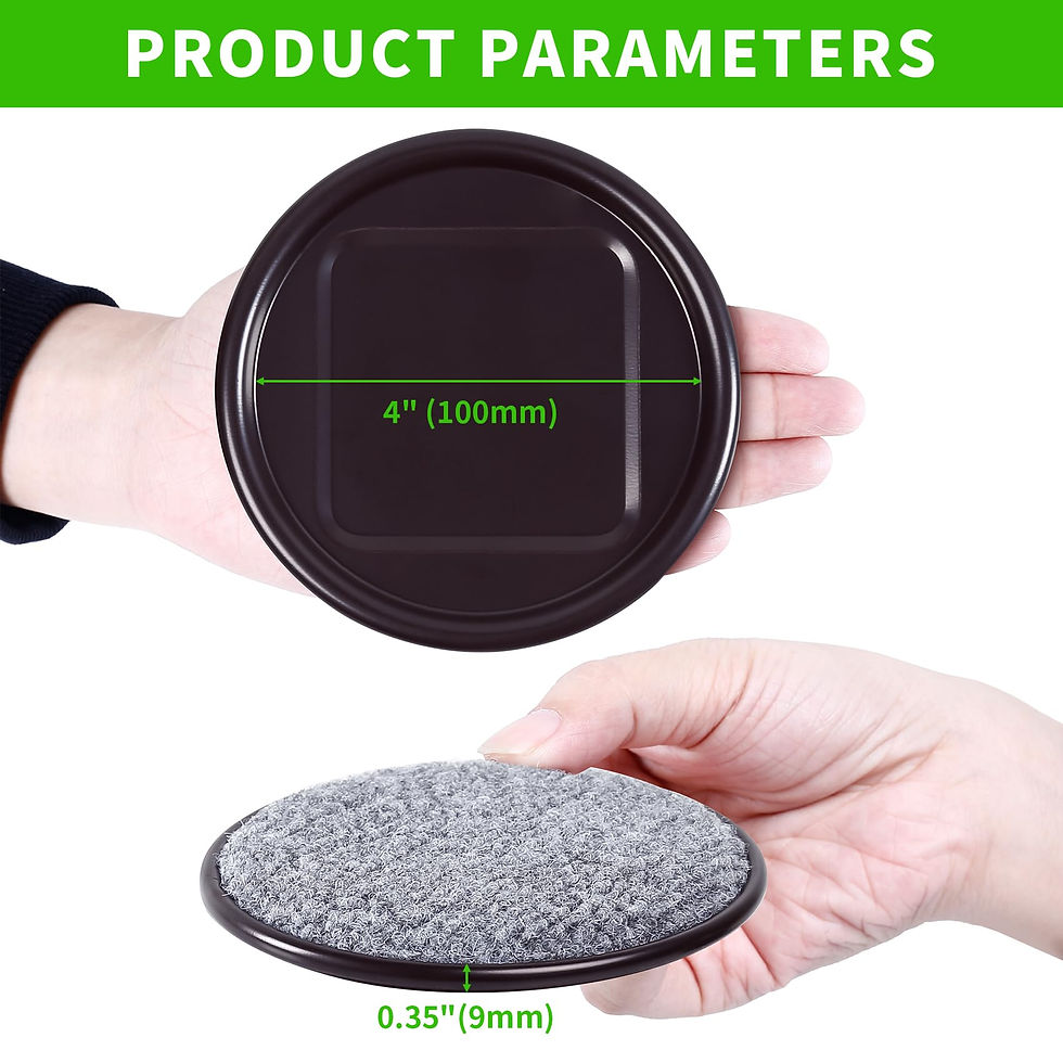 Thumbnail: 4" Round Carpet Furniture Caster Cups, Reusable Sliders for Hardwood Floors,