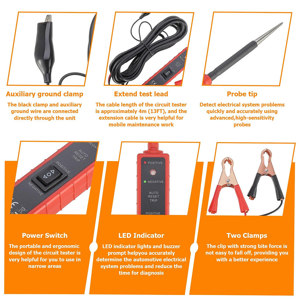 Thumbnail: Automotive Circuit Tester w/ LED for 6-24V Polarity & Continuity Testing