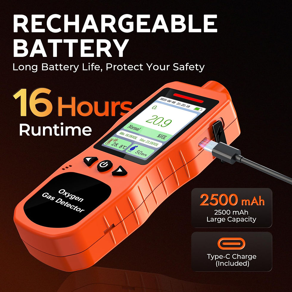 Thumbnail: Portable Detector, with Sound, Vibration Air Quality Oxygen Rechargeable O2