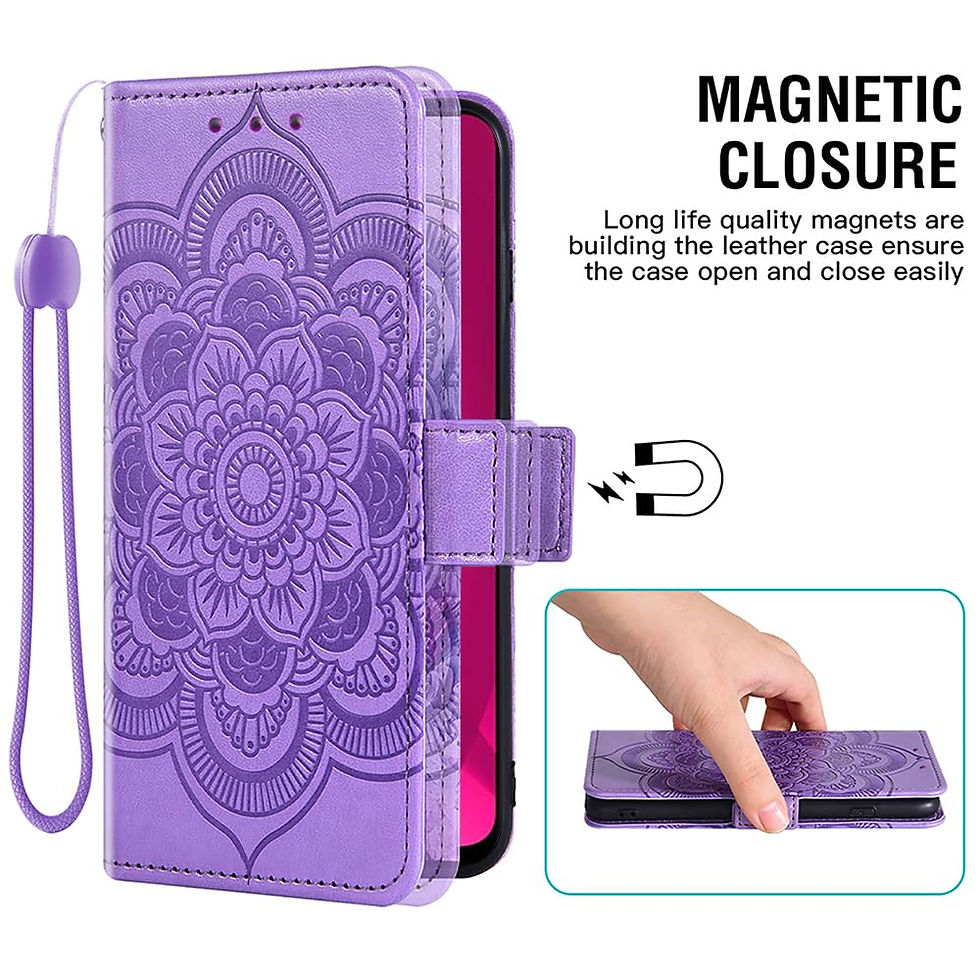 Thumbnail: Asuwish Wallet Case for T-Mobile Revvl 7 5G with Tempered Glass, Purple
