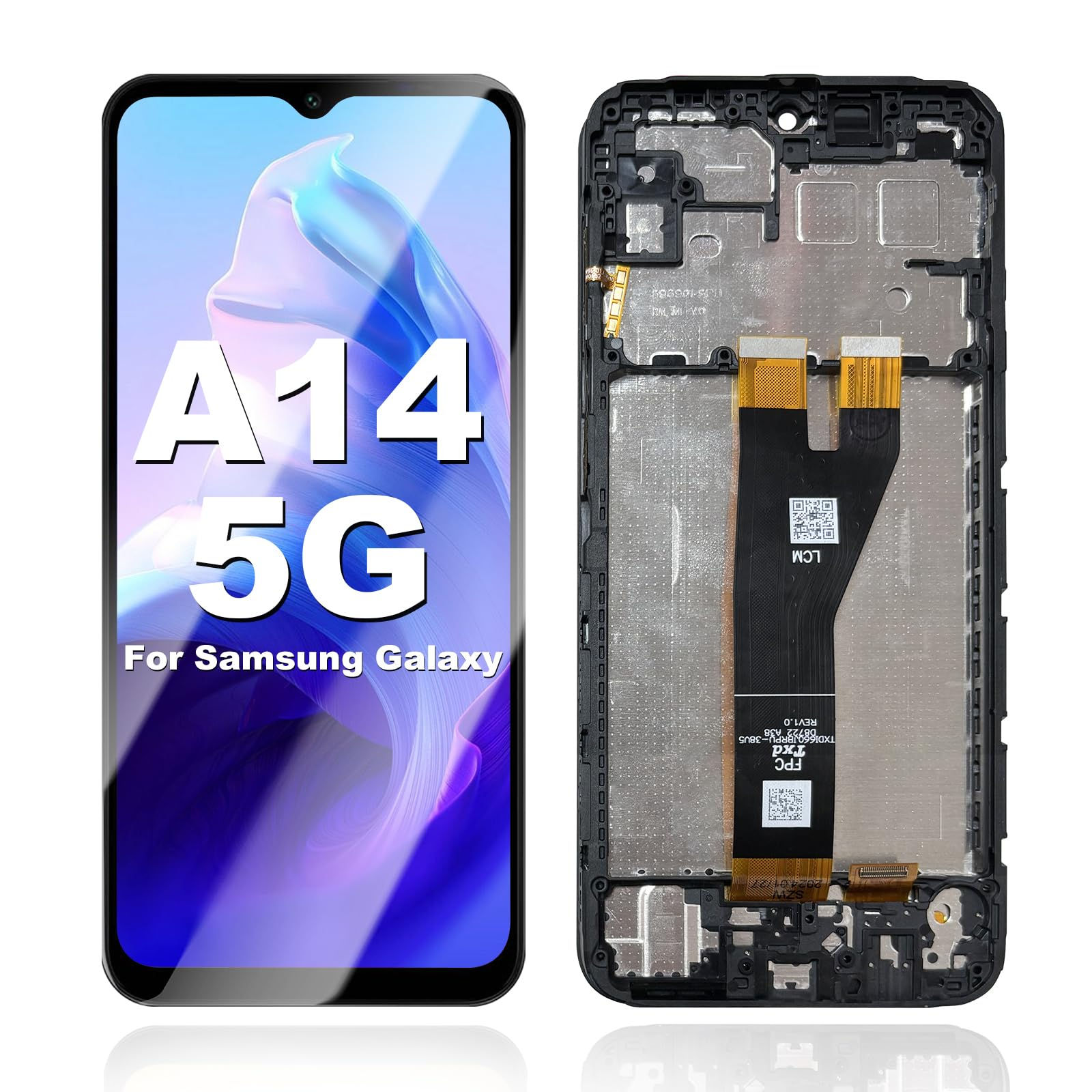 Samsung Galaxy A14 5G Screen Replacement, 6.6" LCD Touch Digitizer (No Tools)