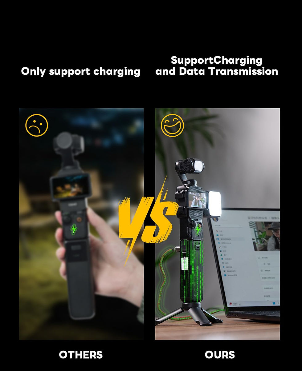 Thumbnail: Osmo Pocket Battery Handle with Connection, 3 Mic 5000mAh with DJI Pocket