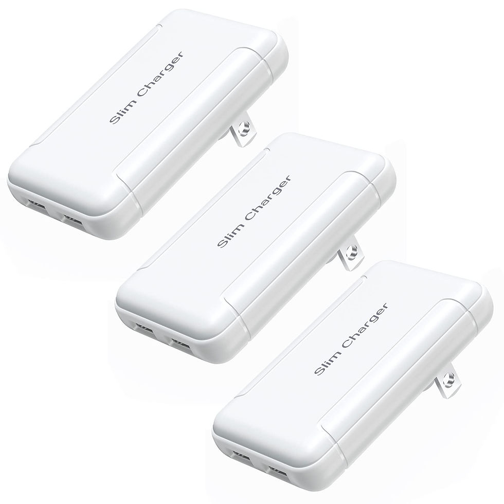Thumbnail: OKRAY USB Wall Charger Flat (3 Pack), 5V/3A Dual USB Block for Fast Charging