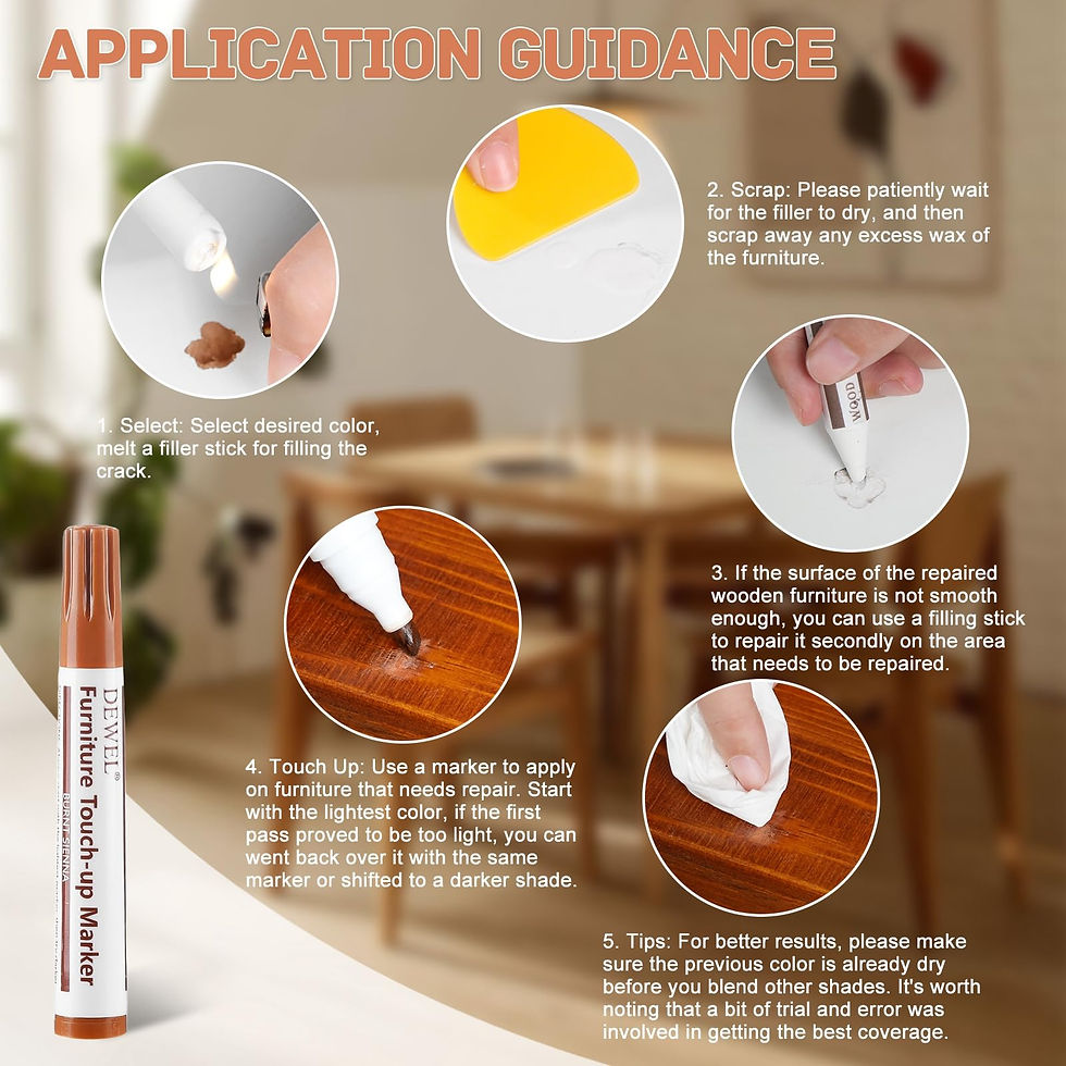 Thumbnail: DEWEL Wood Furniture & Filler Sticks Repair Kit, New Colors Touch Up and Wax -