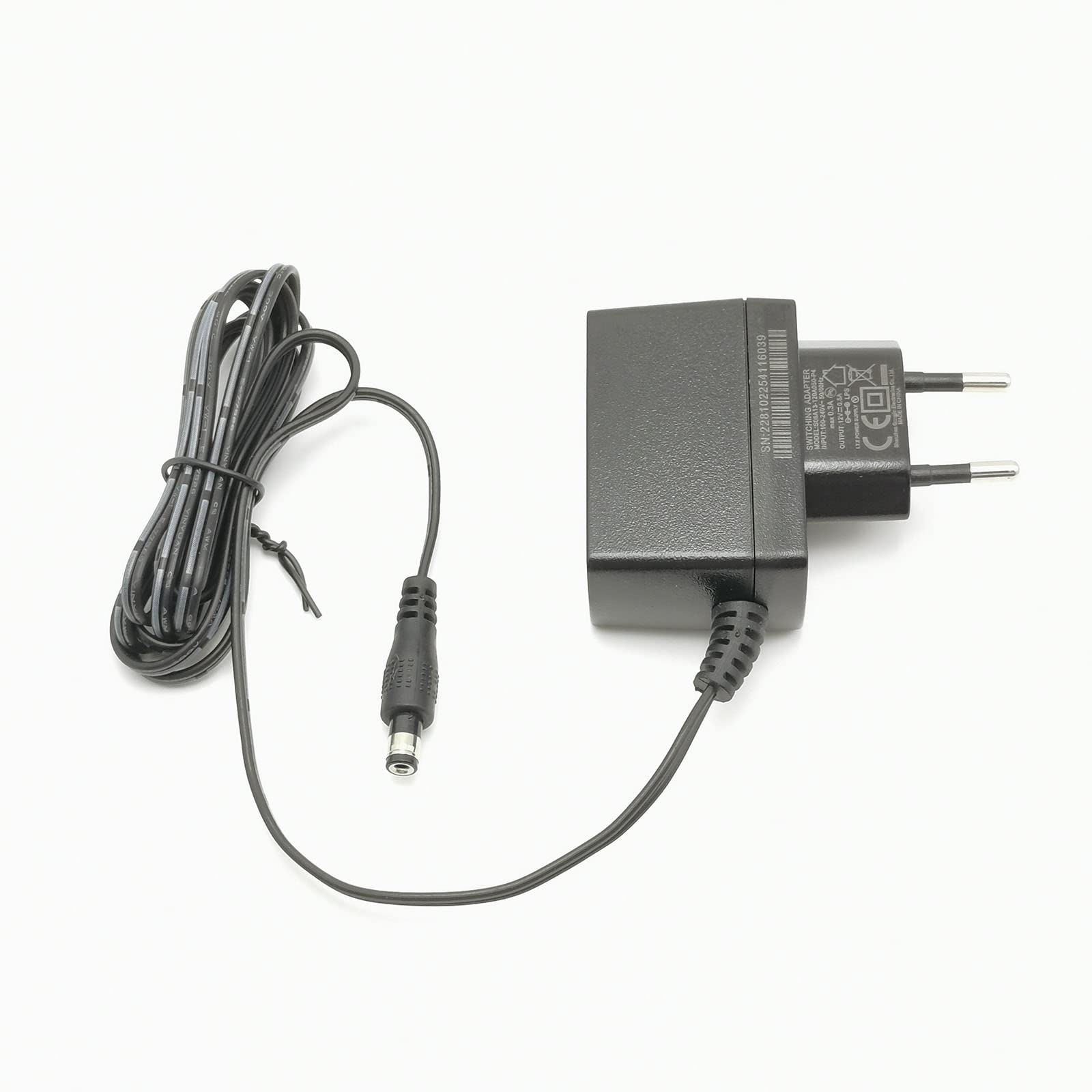 12V 0.5A Power Adapter for IP/CCTV Cameras, EU Plug, DC 12V Output, Black