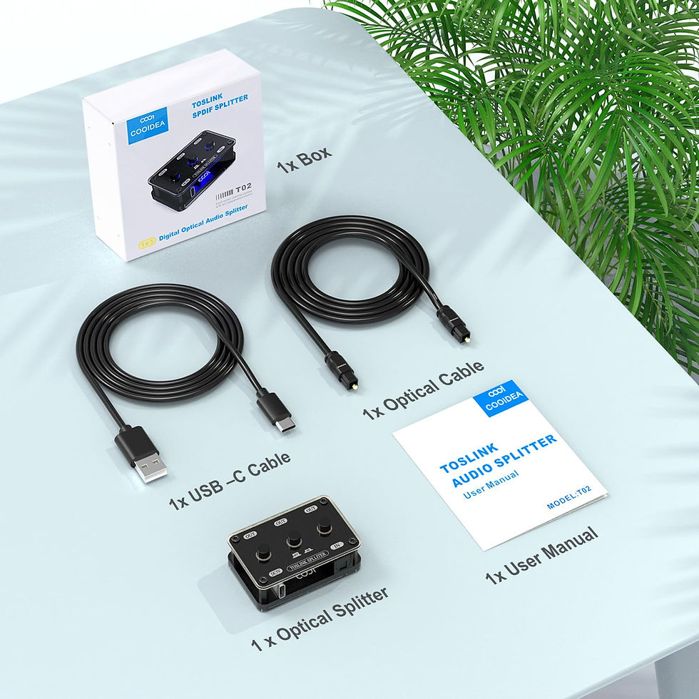 Thumbnail: 1x3 SPDIF Optical Audio Splitter with Switch � 192kHz Dolby/DTS Supported