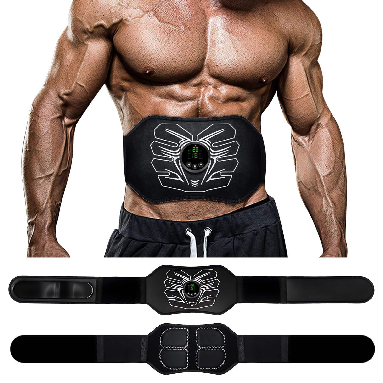 ABS Ab Workout for and Fitness Stimulator,Ab Machine, EMS White Electric