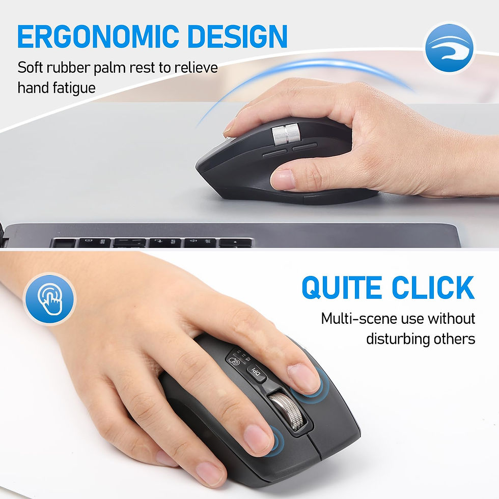 Thumbnail: Wireless Bluetooth Side Scroll Mouse, Multi-Device Ergonomic for Laptop
