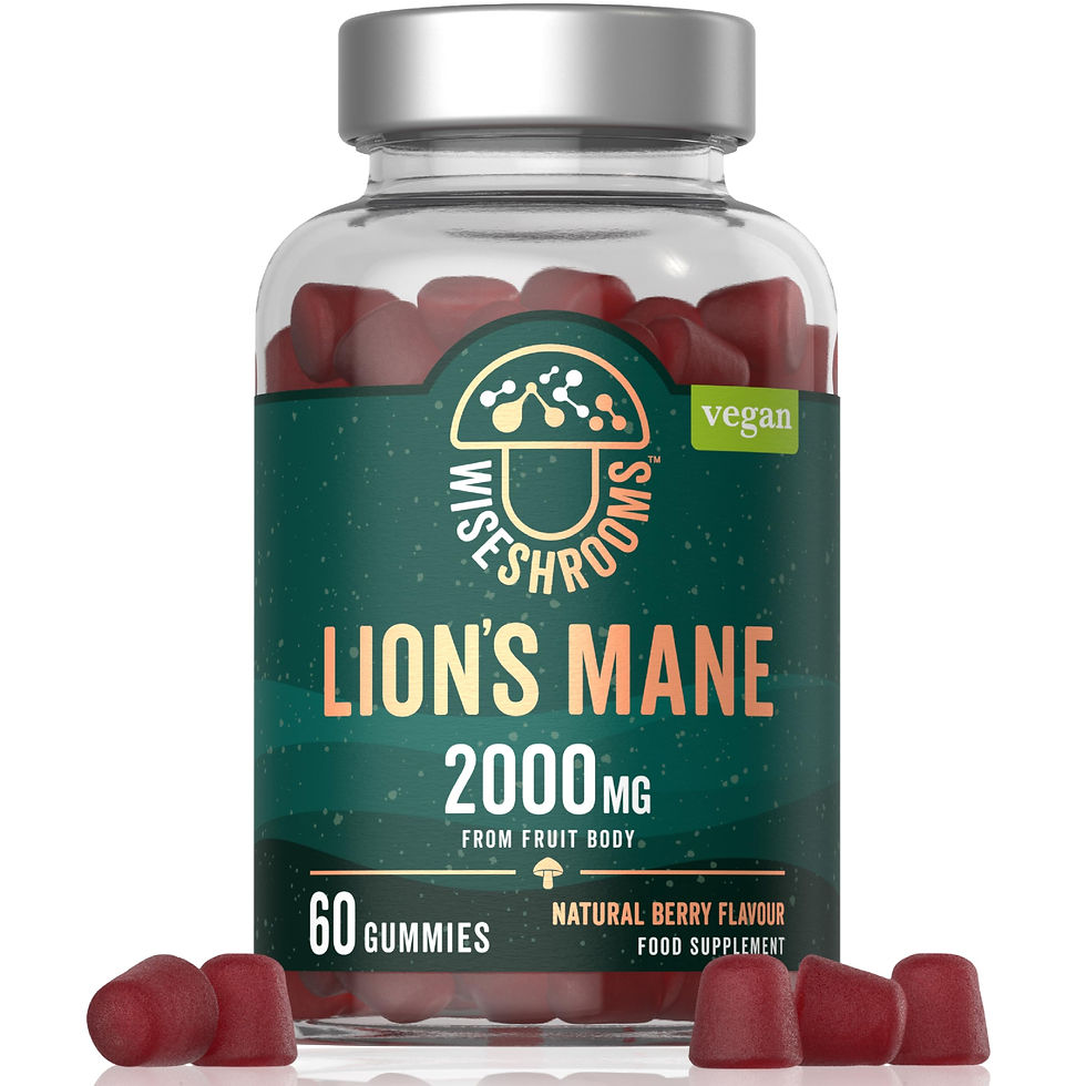 Wiseshrooms Lion�s Mane Gummies, 2000mg, Vegan Mushroom Extract, 60 Pack
