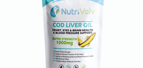 Cod Liver Oil 1000mg, Heart & Brain Supplement, 120 Capsules