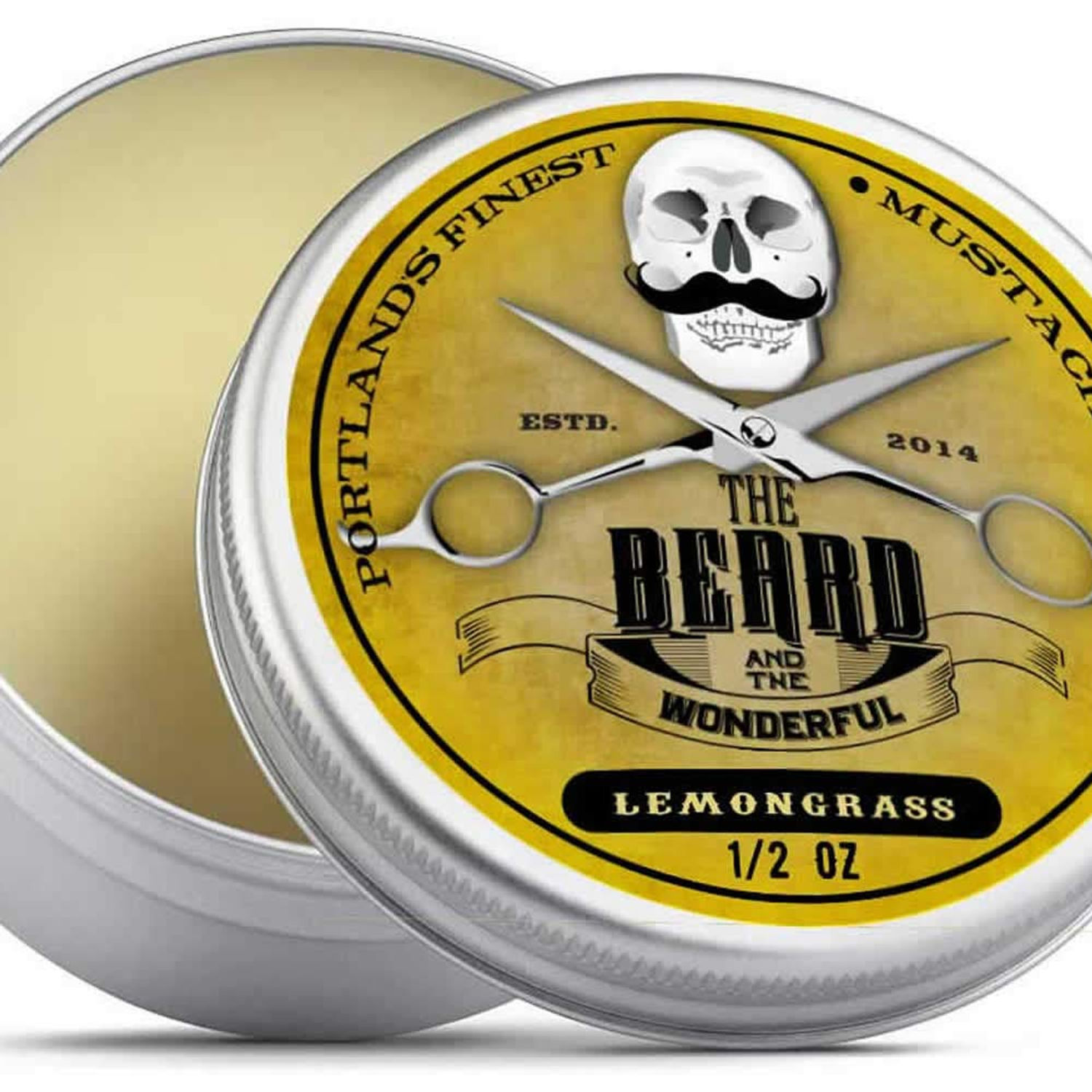 Moustache & Beard Wax 15ml, Strong Hold, Lemongrass Scent (Pack of 1)