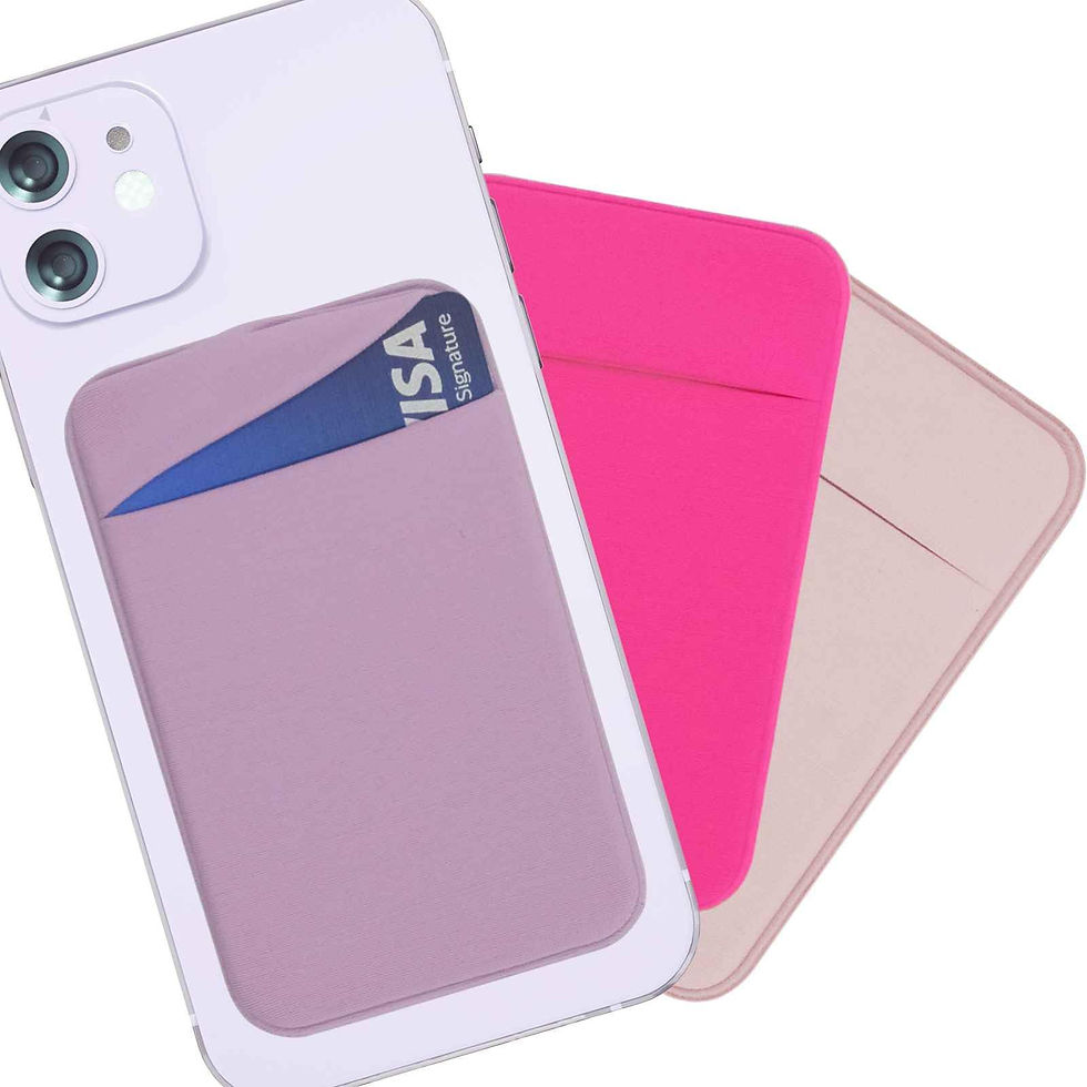 Thumbnail: 3 Pack Adhesive Phone Wallet, Card Holder for iPhone/Smartphones - Pink, Purple