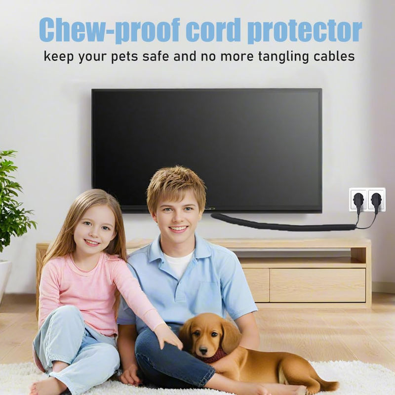 Thumbnail: Cord Protectors for Pets, 10ft Split Wire Loom Sleeve, 1" for Cable Management