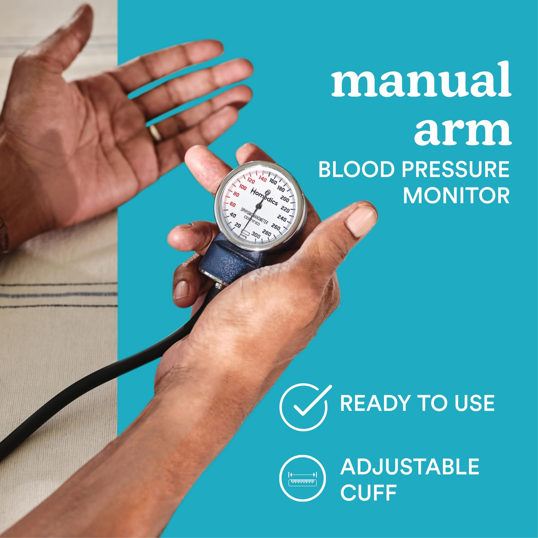 Homedics Blood Pressure with Stethoscope, Easy-to-Read Aneroid Adjustable Nylon