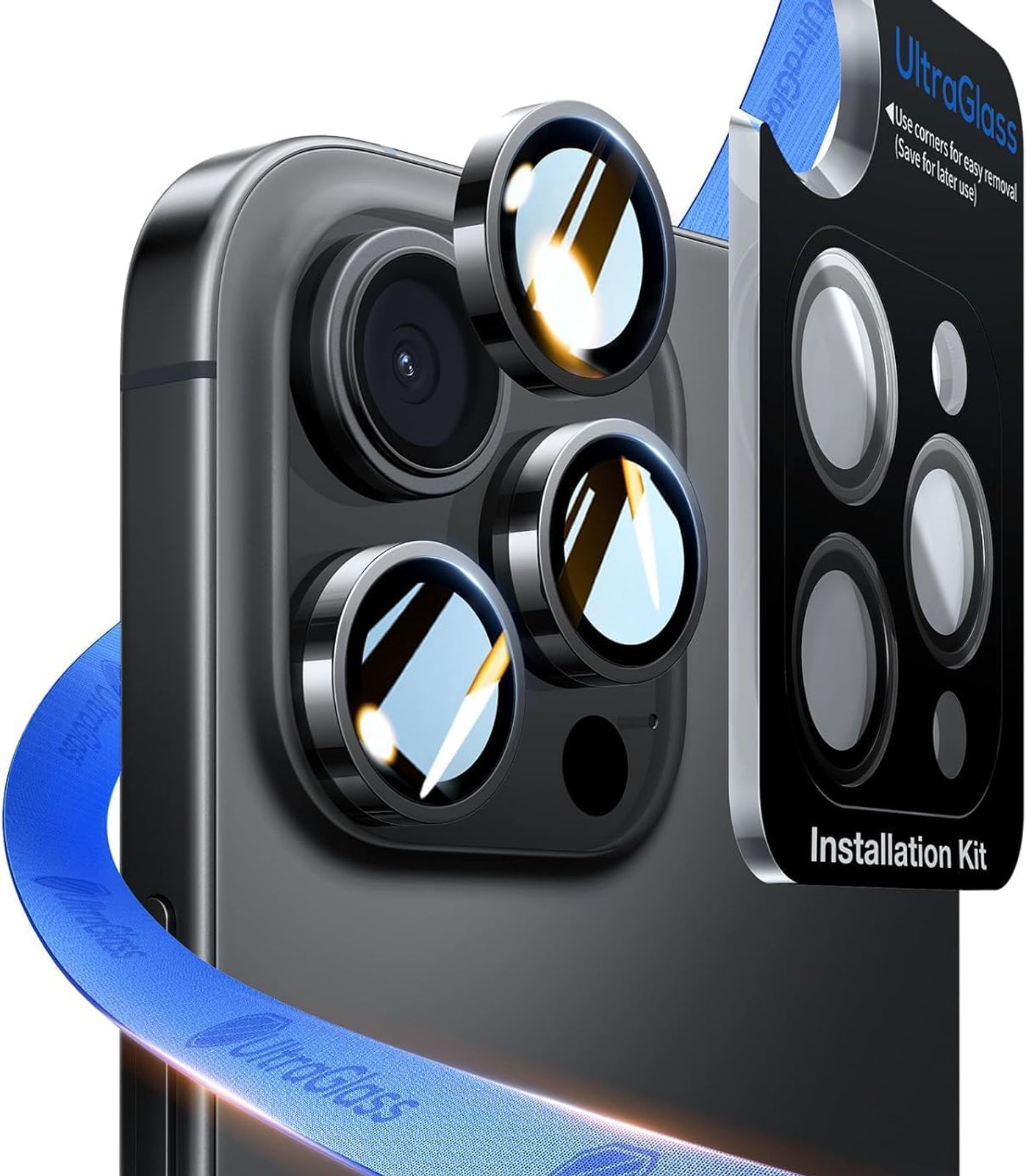 UltraGlass for iPhone Pro Lens Protector 16 Max/16 Camera Black Shatterproof]