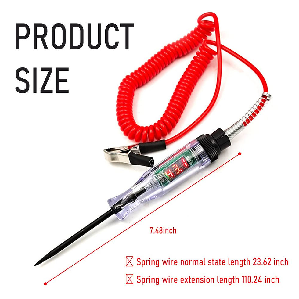 Thumbnail: Automotive Test Light, 3-70V Digital LED Relay Tester, Retractable Spring Wire