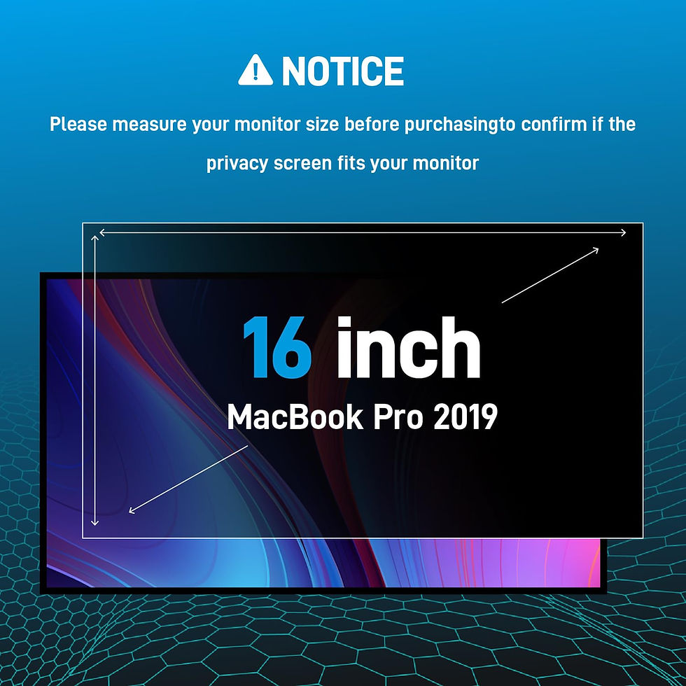 Thumbnail: Privacy Screen for MacBook Pro 16", Anti-Blue Light, Removable Shield