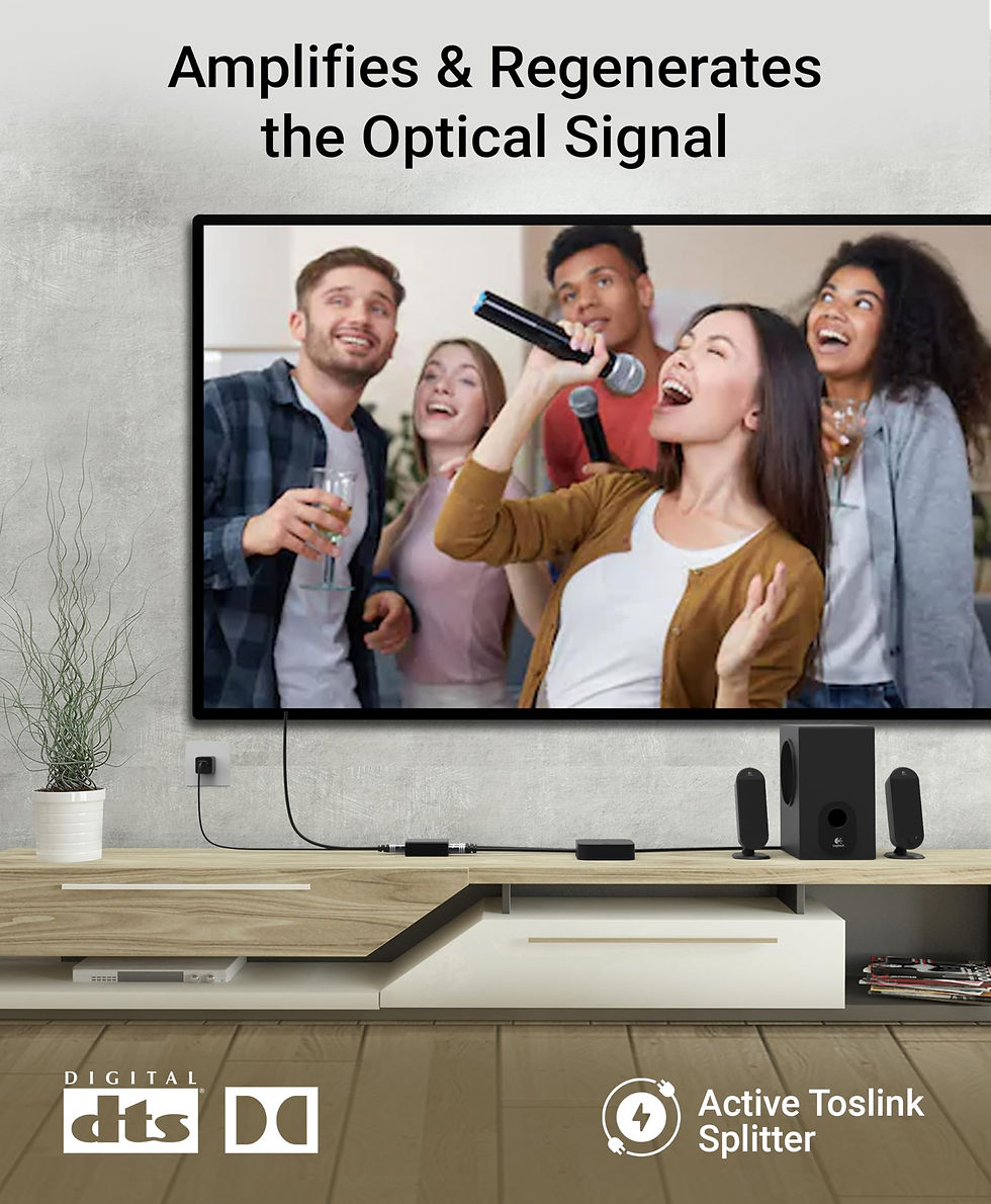Thumbnail: BlueRigger Optical Audio Splitter (Active Out, Digital Toslink 1 SPDIF,