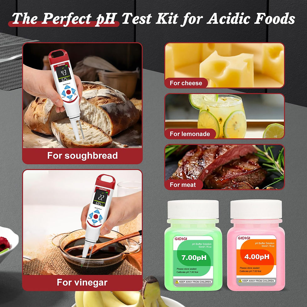 Thumbnail: Digital pH Food Pocket Pen for Meter Fermentation Cosmetics Red with pH
