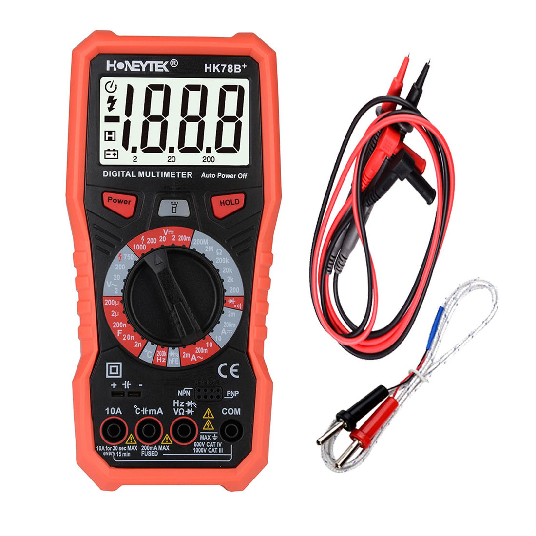 Ture RMS Digital Multimeter for Voltage, Current, Resistance, Capacitance, Temp.