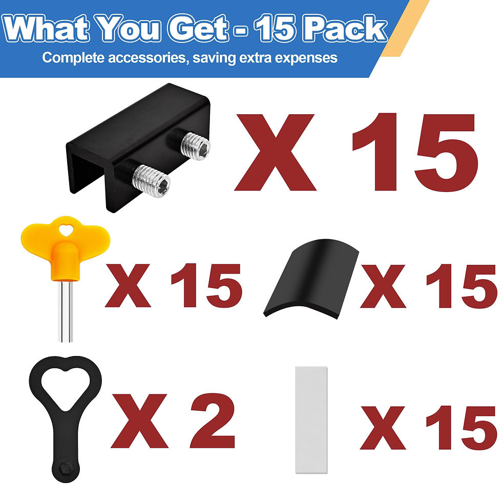 Thumbnail: Jayseon Black Window Locks with Key, Adjustable Sliding Window Locks for Up and