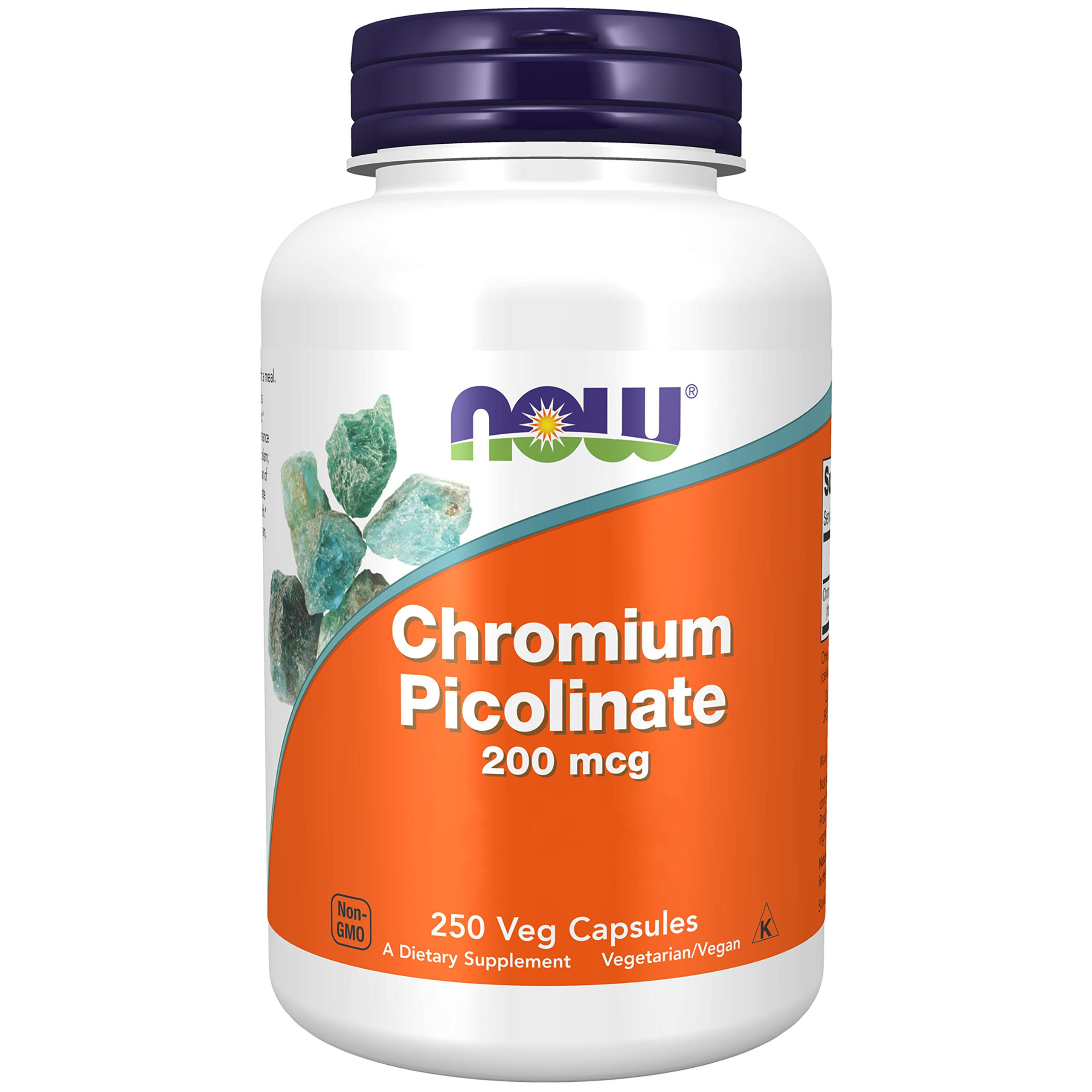 Now Foods Chromium Picolinate 200mcg, 250 Vegan Capsules, Non-GMO