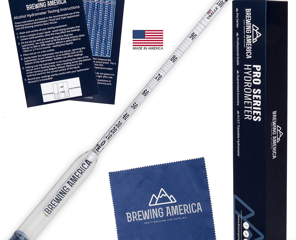 Thumbnail: USA-Made Alcohol Tester Proof & Tralle Pro Hydrometer 0-200 Distilling
