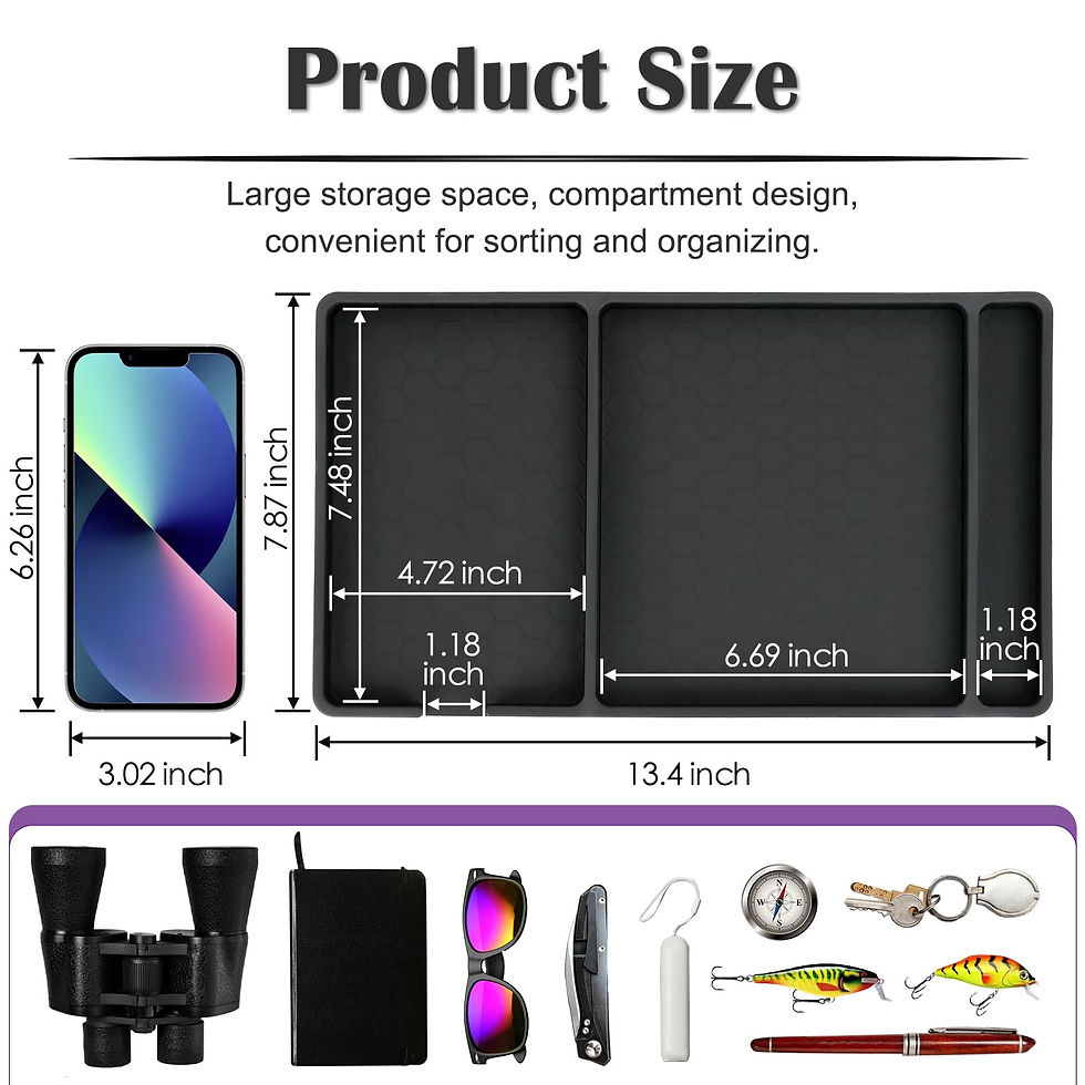 Thumbnail: Extra Large Car Dashboard Mat, Rubber Organizer for Phones & Keys