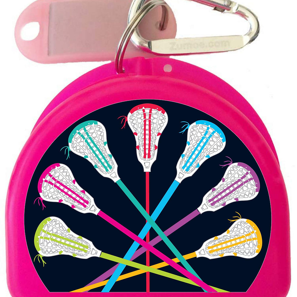 Thumbnail: Lacrosse Mouthguard Case Retainer Case - Lacrosse Sticks (Pink) Pink