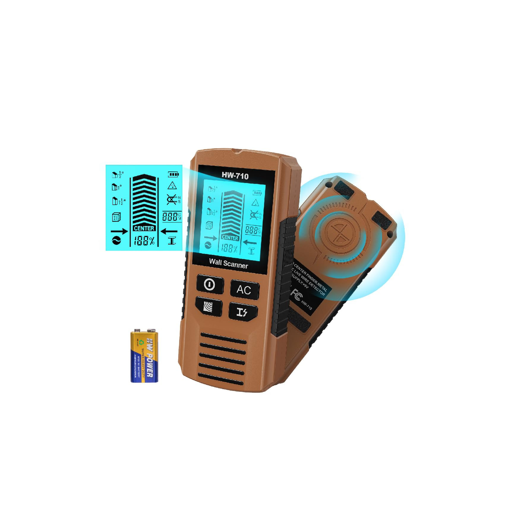 Stud Wall Scanner, Detector with HD LCD Display, Locator Sensor Audio for Wood
