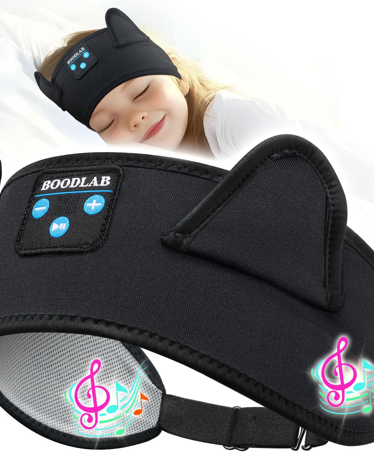 Kids Bluetooth Headphones, Black, Wired 3.5mm Jack, Toddler Travel Essentials