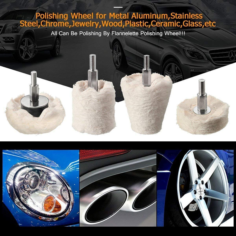 Thumbnail: Buffing Wheel for Drill - Pad 8 Pcs Polishing White?Wheel Kit Shaped Tool
