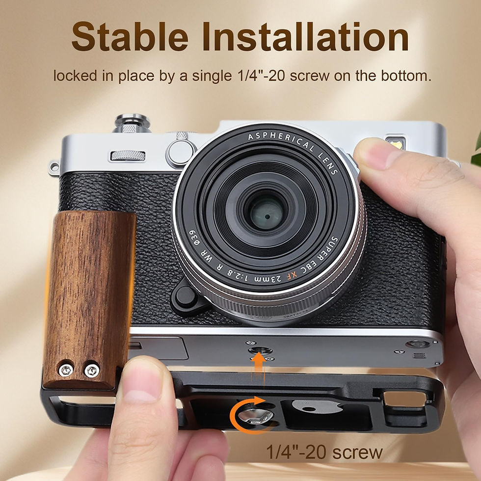 Thumbnail: Leftfoto Retro L-Shape Bracket with Walnut Wooden X-E5 Handgrip Grip Plate,Black