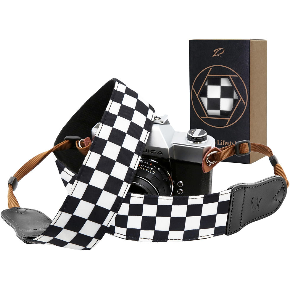 Thumbnail: Padwa Lifestyle Plaid Camera Strap, Cotton Neck Strap for Photographers