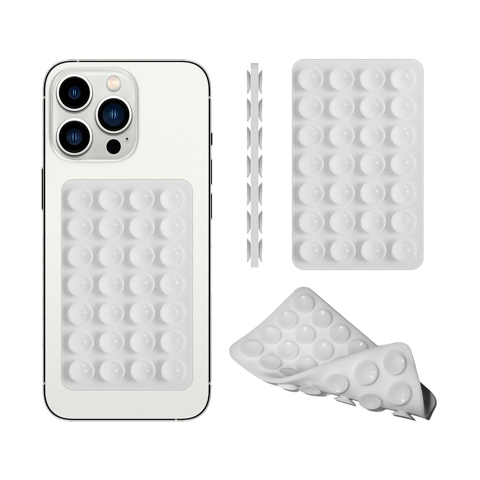 Thumbnail: Silicone Suction Phone Case Mount, Hands-Free, for iPhone & Android, White
