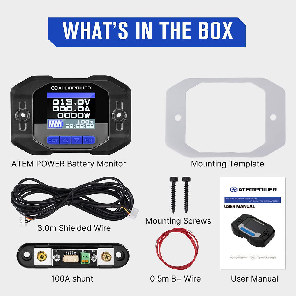 Thumbnail: ATEM POWER 12V Battery Monitor, High/Low Voltage for Lithium & Lead-Acid
