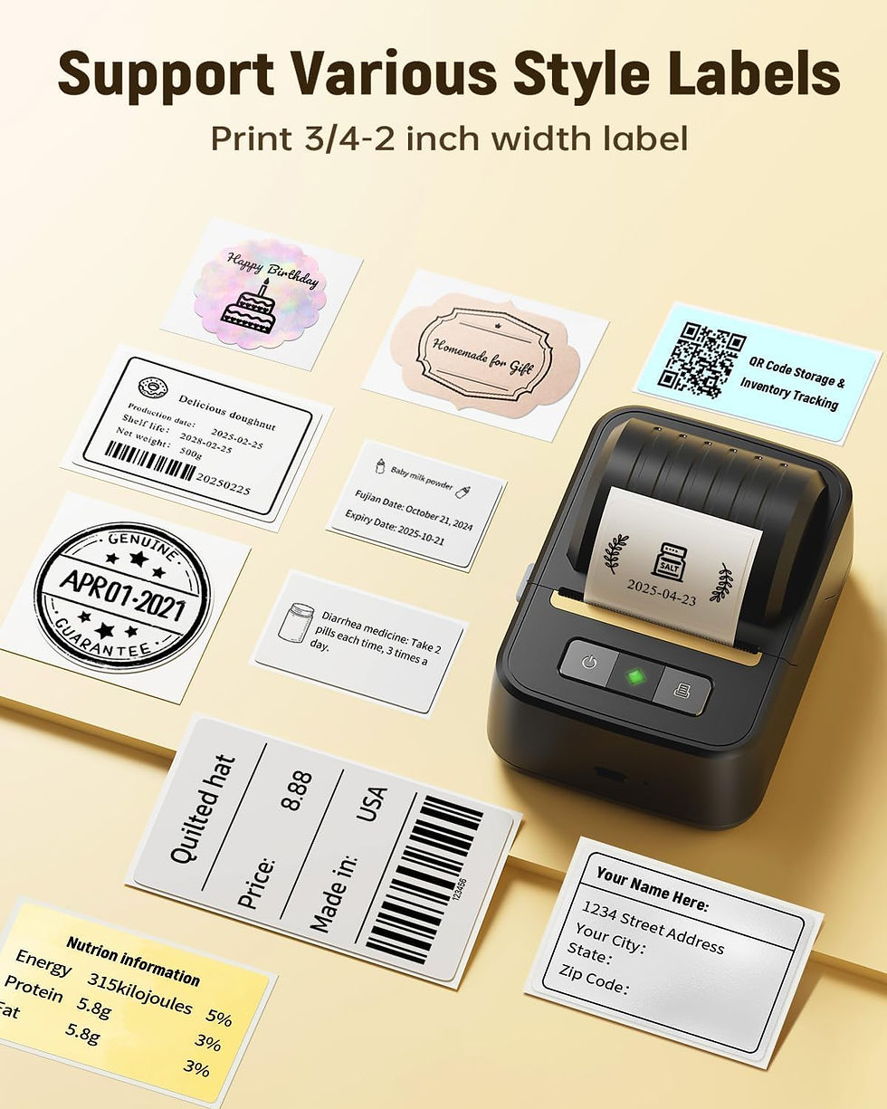 Thumbnail: Label with Tape, for Address, Barcode, Maker Machine Thermal Bluetooth