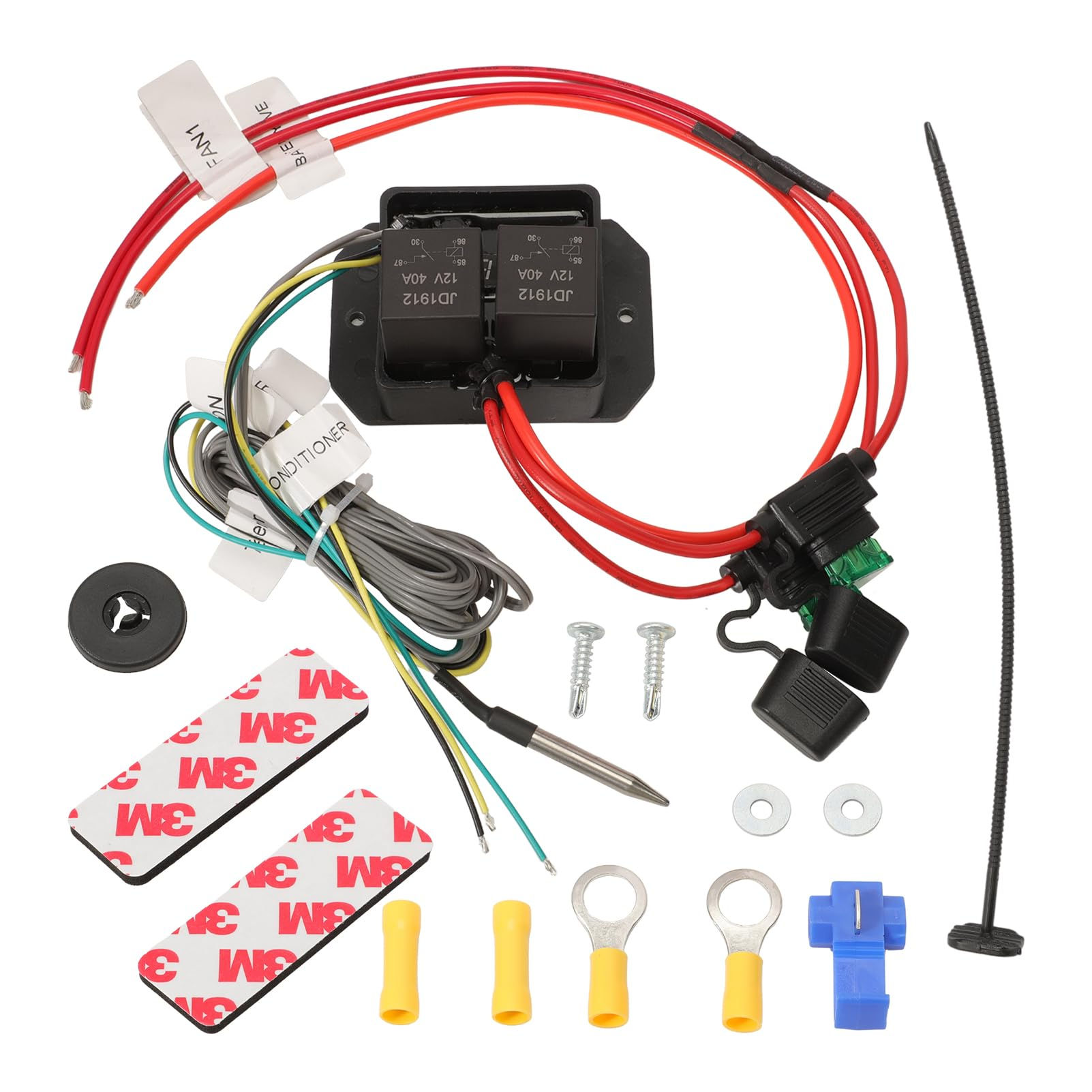 Digital Radiator Fans Controller Switch Kit with Temperature Range Adjustable