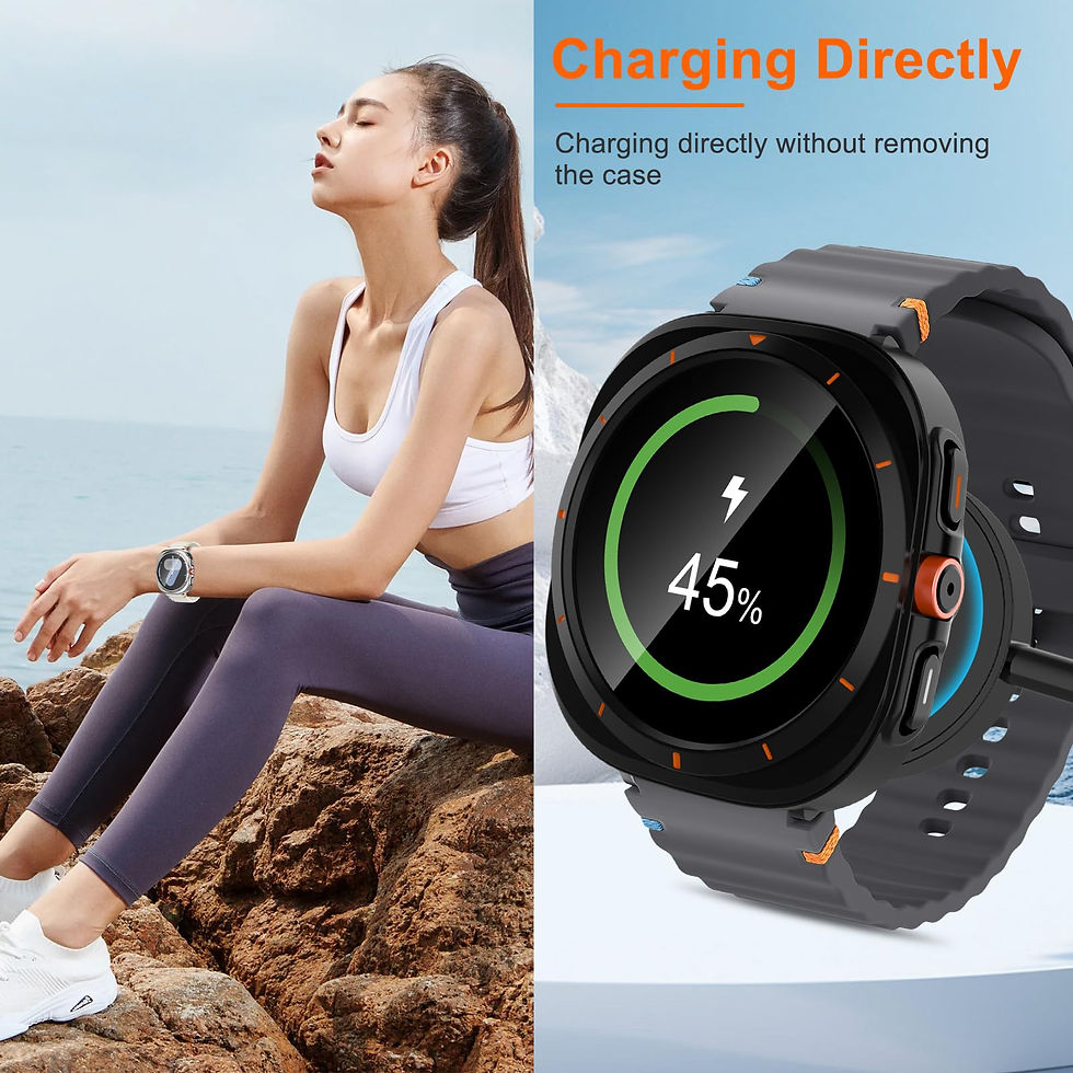 Thumbnail: Samsung Galaxy Watch 7 44mm Hard Case with Tempered Screen, 2-Pack, Black