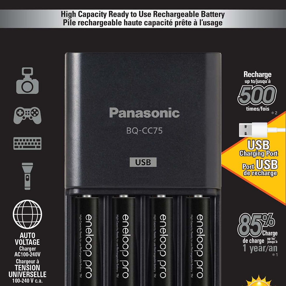 Panasonic K-KJ75K3A4BA Advanced Battery Charger with 4 AAA eneloop Pro Batteries