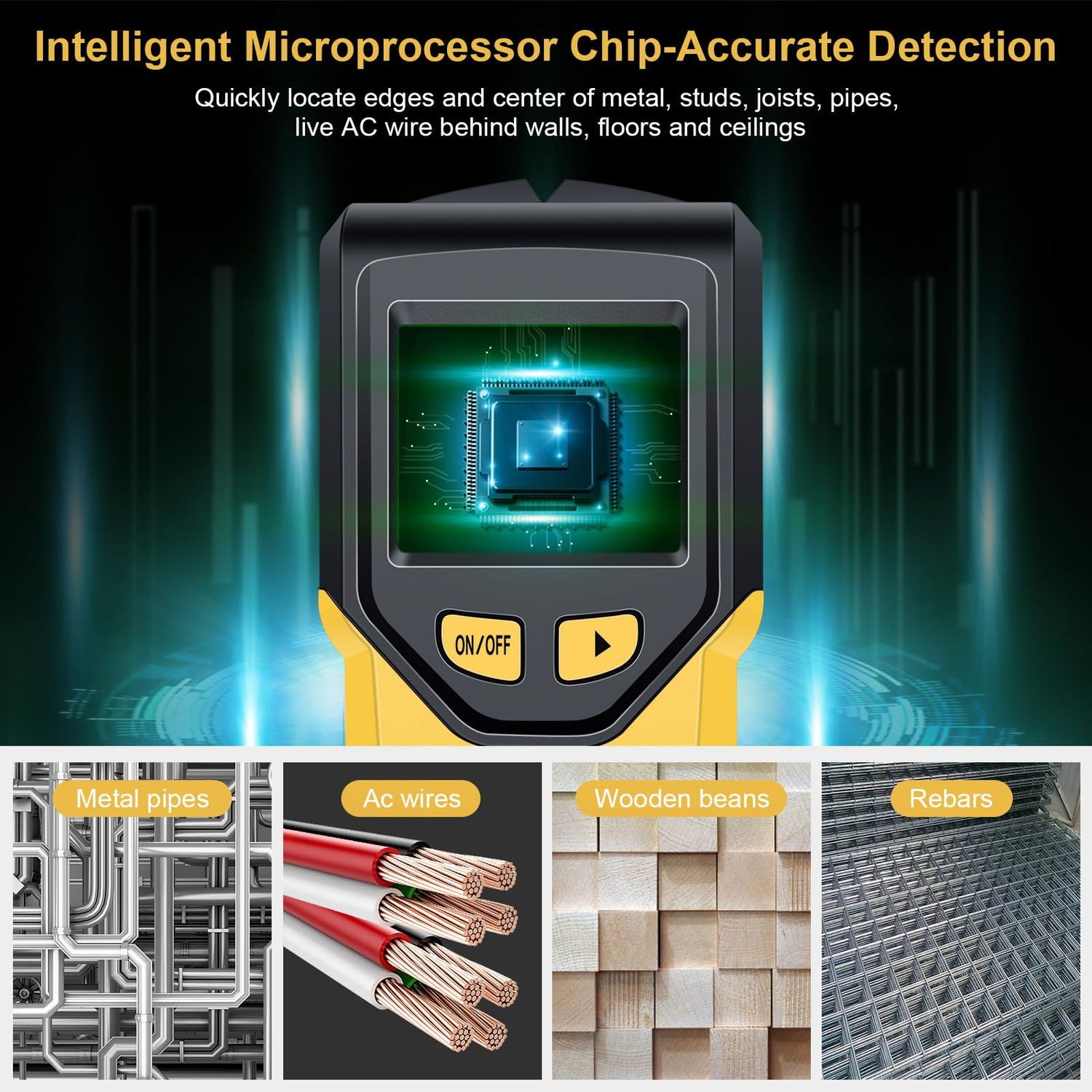 Stud Wall Scanner - Tool Chip and HD LCD Display, Detector for the Center of