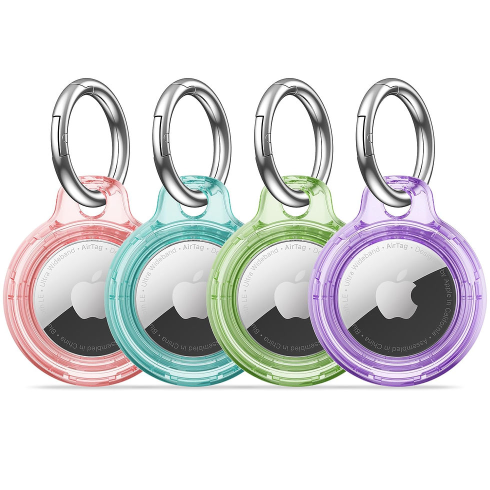 Thumbnail: MOLOSLEE Airtag Holder, 4-Pack, Anti-Scratch, Multi-Color Keychain Case