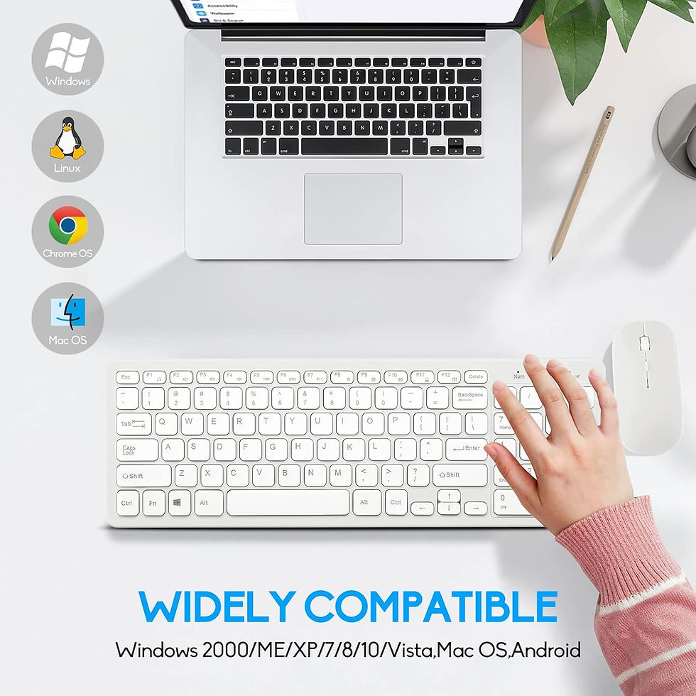 Thumbnail: GHKM09 Wireless Keyboard & Mouse Combo, Compact, Quiet 2.4G, White