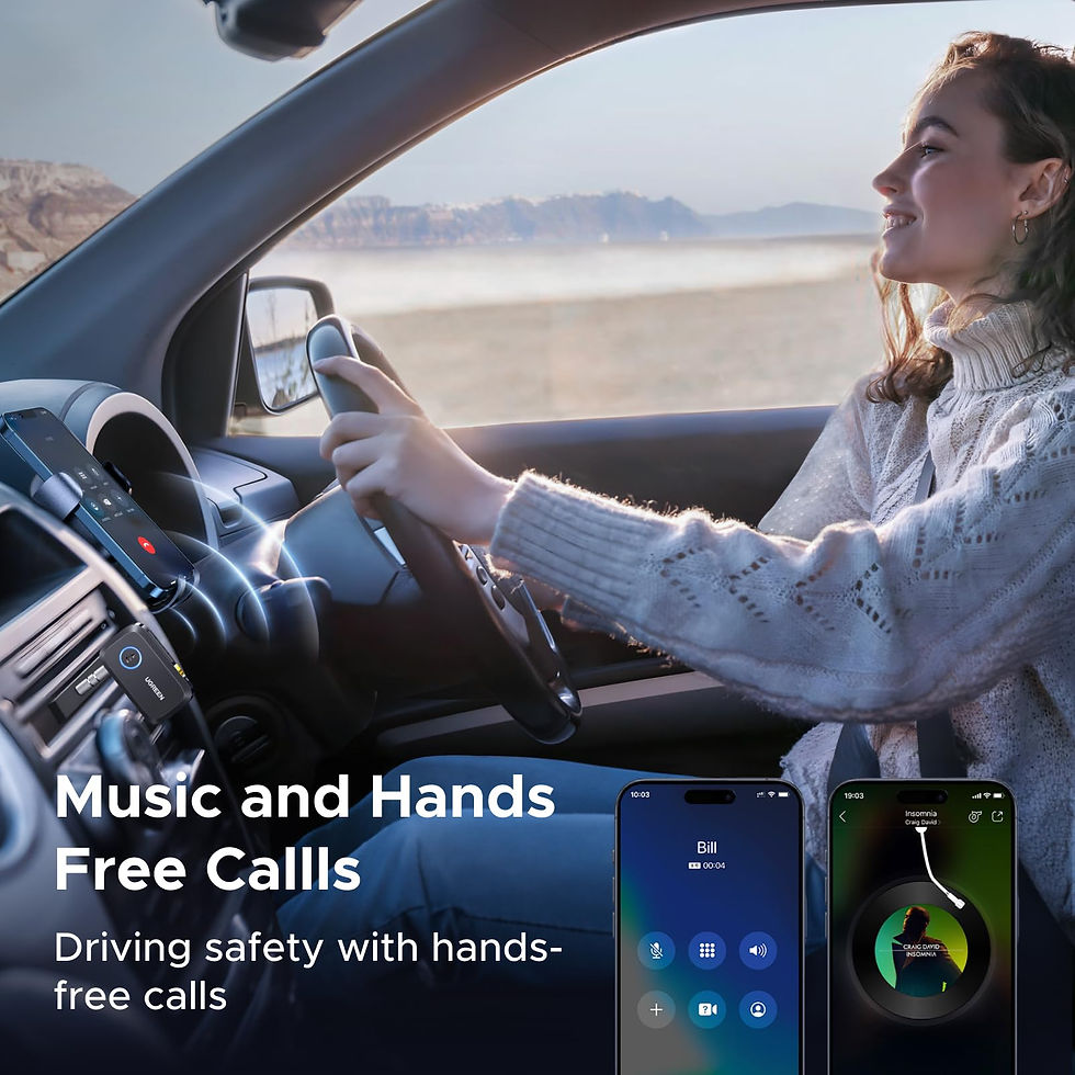 Thumbnail: UGREEN Receiver for Car with LDAC, AI 6.0 Cancelling 3.5mm Bluetooth Noise