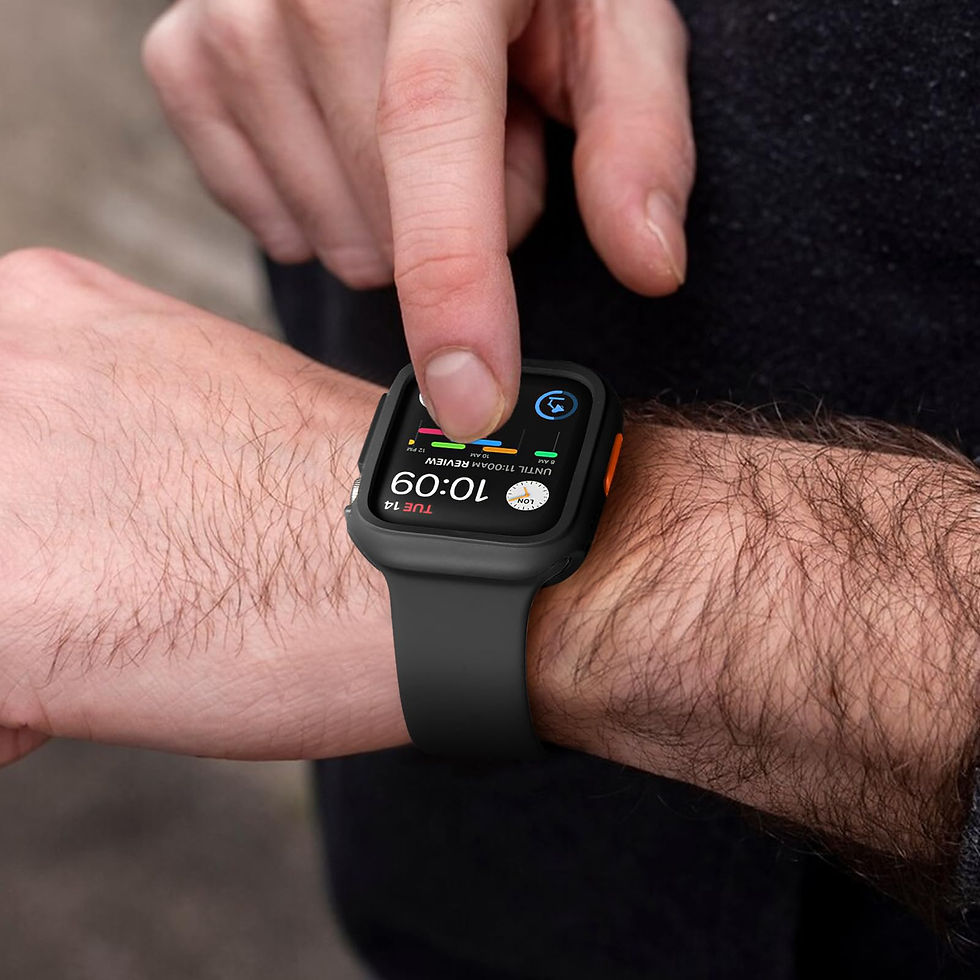 Thumbnail: Adorve Rugged Case for Apple Watch 44/45mm, Soft TPU Protective Cover, Black
