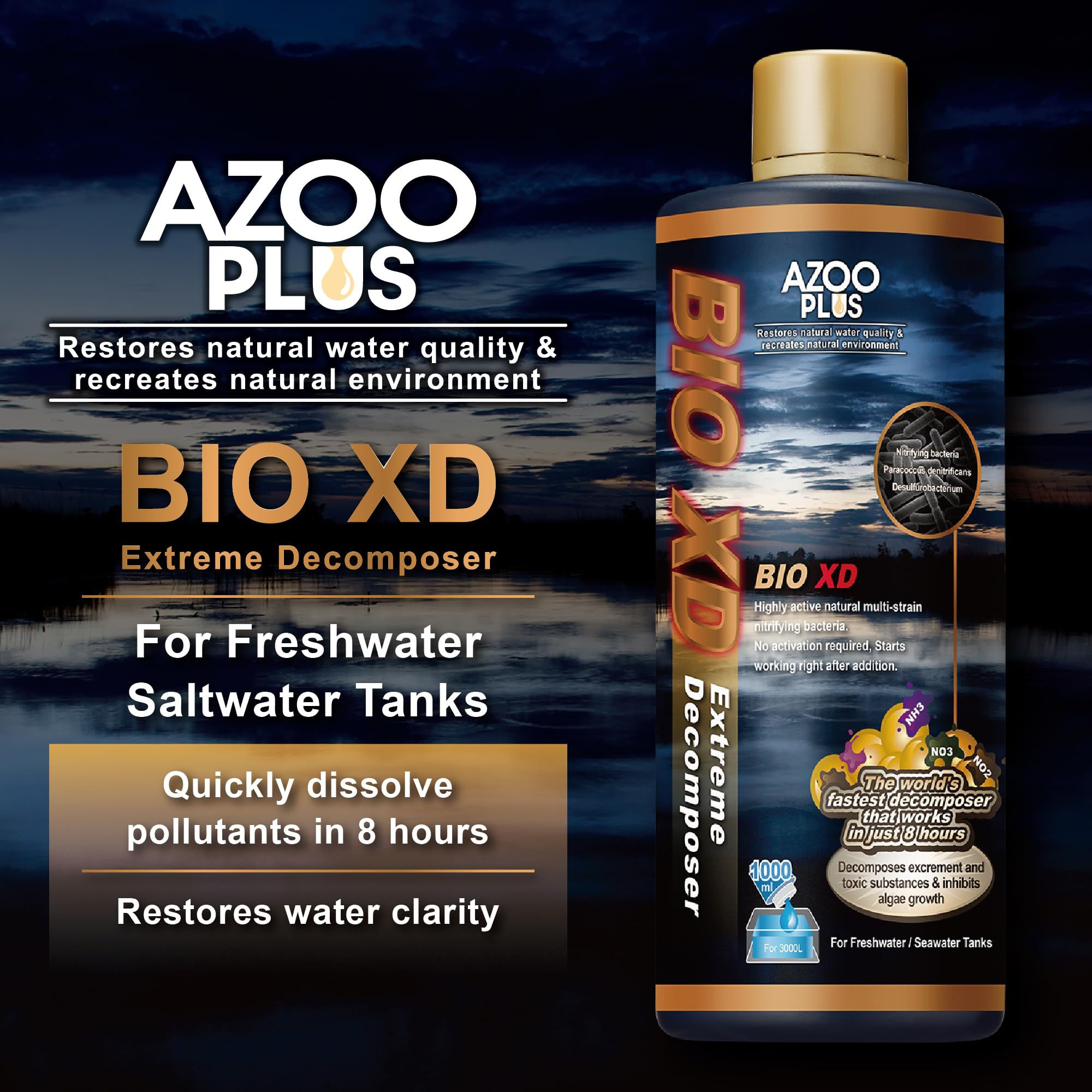 AZOOPLUS BIO XD Bacteria for Freshwater and Saltwater Fish Tank Ounces Extreme