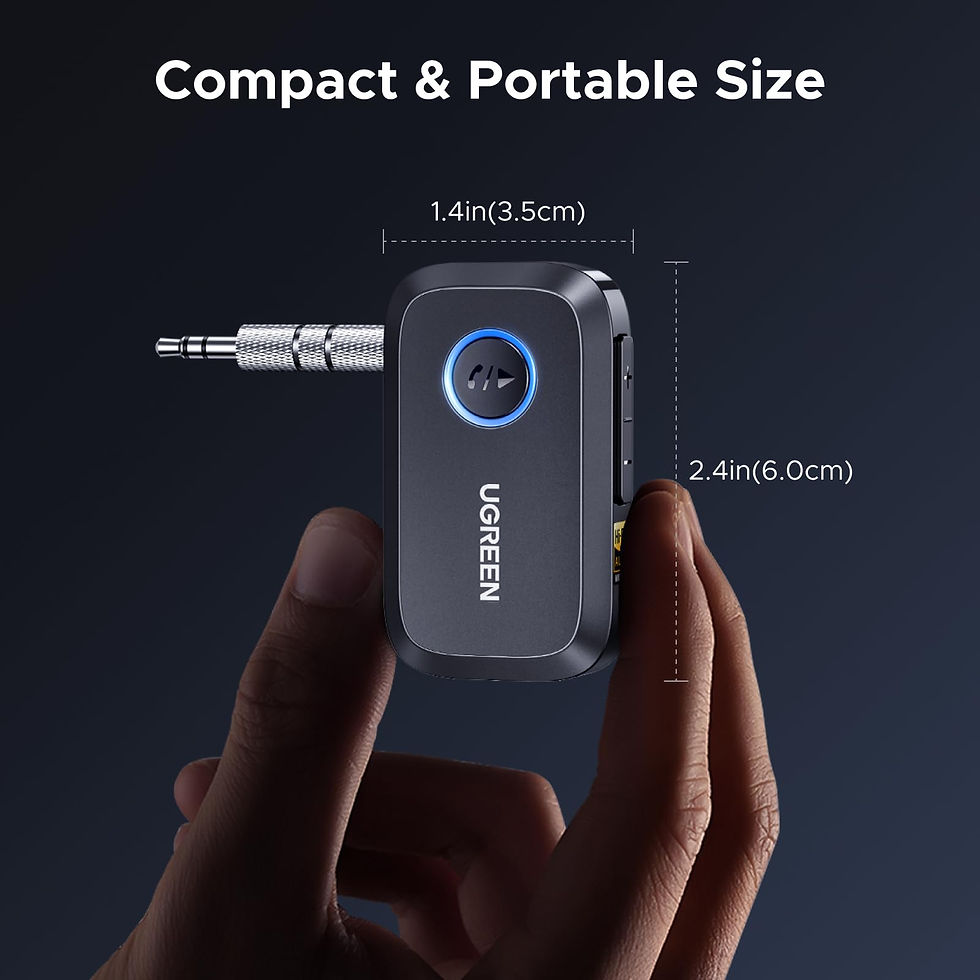 Thumbnail: UGREEN Receiver for Car with LDAC, AI 6.0 Cancelling 3.5mm Bluetooth Noise