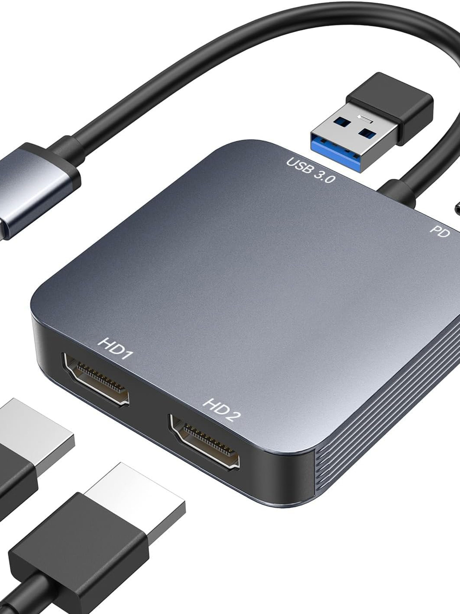 ABLEWE USB to Dual Adapter with 3.0 HDMI Port, to USB Audio Video Converter